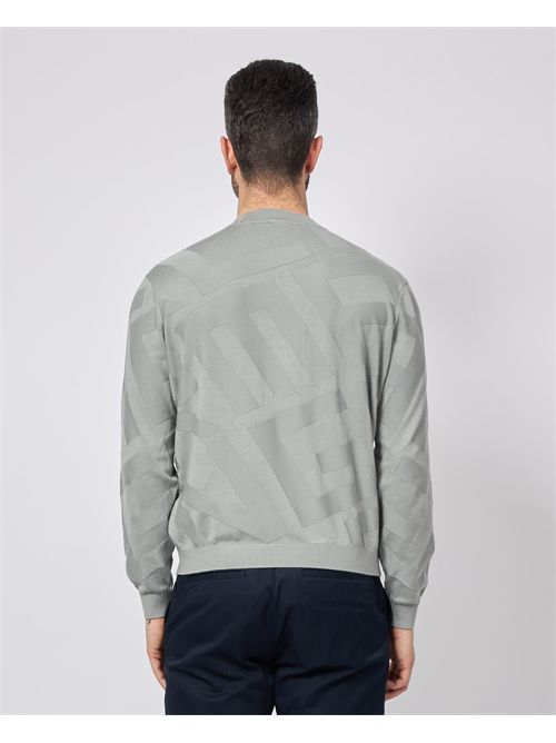 Maglione uomo AX girocollo in lettering jacquard ARMANI EXCHANGE | XM000708-AF10454F8039